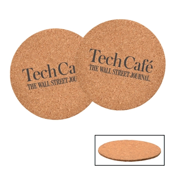 3 1/2" beverage coaster with a natural cork finish.... from ASI 57655 STOPNGO Line