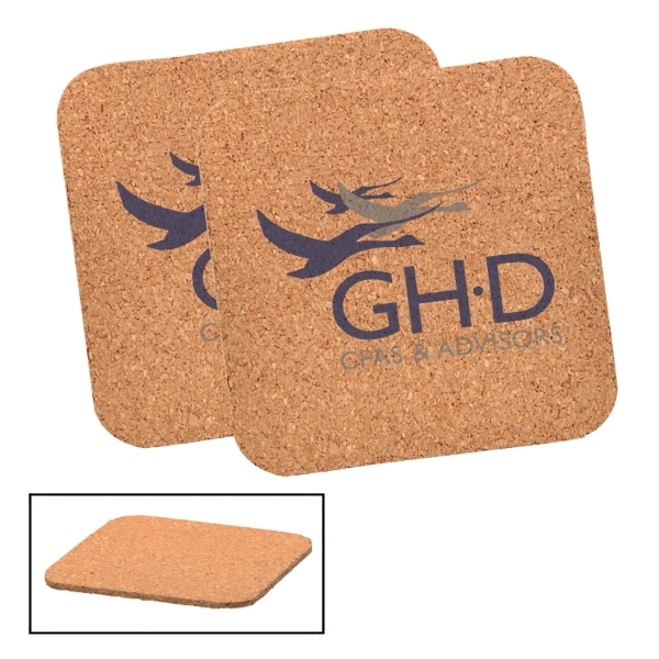 3 1/2" x 3 1/2" square drink coaster with a natural... from ASI 57655 STOPNGO Line