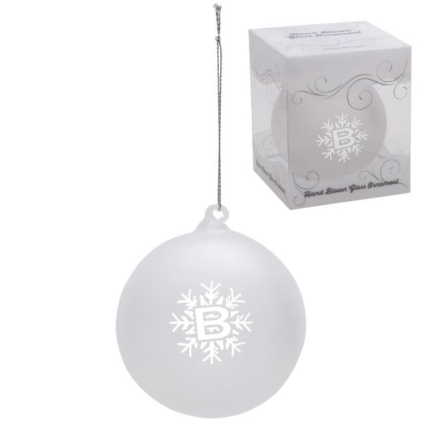 3 1/8" hand-blown glass ornament with a silver hanging string, presentation... from ASI 62190 Illini