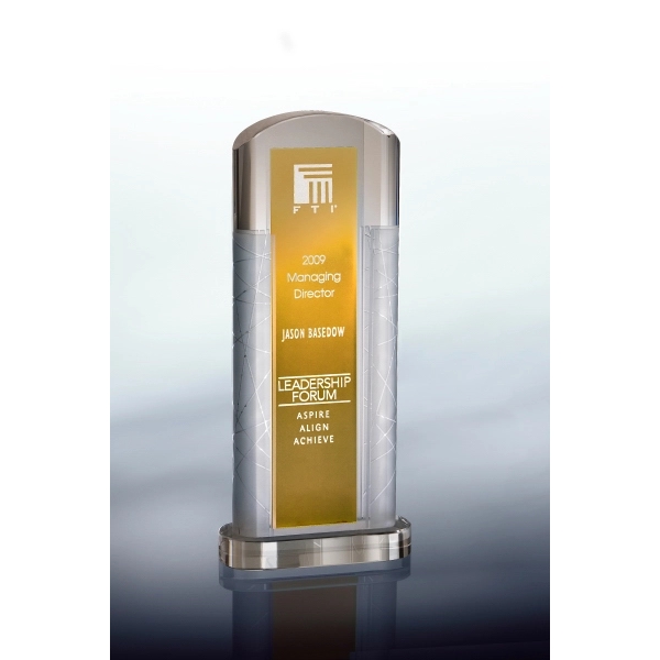 Optic and color optic crystal award with deep etch imprint on... from ASI 62985 J. Charles