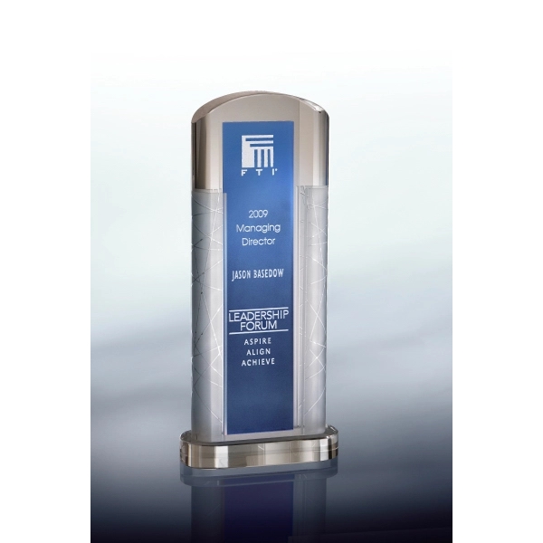 Optic and color optic crystal award with deep etch imprint on... from ASI 62985 J. Charles