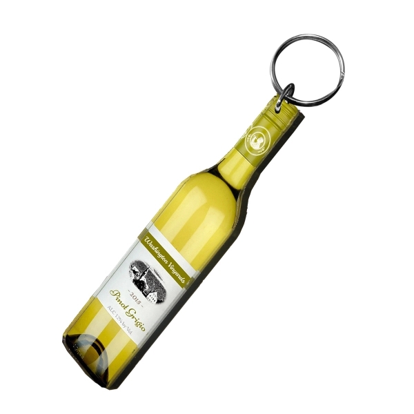 Wine bottle shaped acrylic keychain with 1" split ring and customization.... from ASI 72521 Morris Magnets / Laser Cuts
