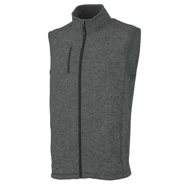 Men's heathered fleece vest made from 100% polyester, featuring a full-zip... from ASI 44620 Charles River Apparel