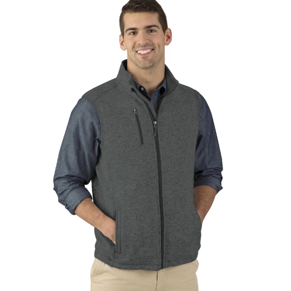 Men's heathered fleece vest made from 100% polyester, featuring a full-zip... from ASI 44620 Charles River Apparel