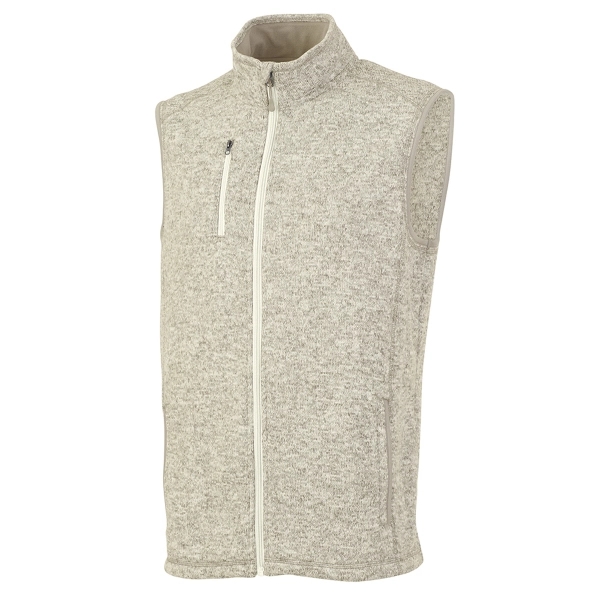 Men's heathered fleece vest made from 100% polyester, featuring a full-zip... from ASI 44620 Charles River Apparel