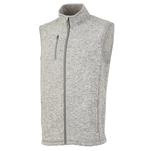 Men's heathered fleece vest made from 100% polyester, featuring a full-zip... from ASI 44620 Charles River Apparel