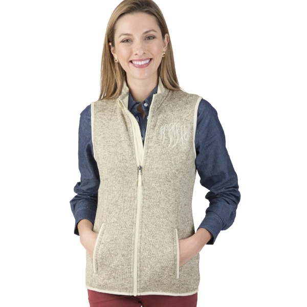 Women's heathered fleece vest made from 100% polyester.... from ASI 44620 Charles River Apparel