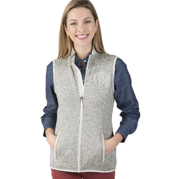 Women's heathered fleece vest made from 100% polyester.... from ASI 44620 Charles River Apparel