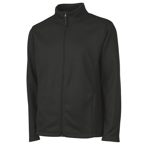 Men's rib-knit jacket with soft outer shell, made from 100% polyester... from ASI 44620 Charles River Apparel