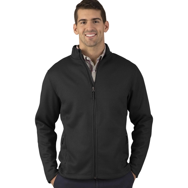 Men's rib-knit jacket with soft outer shell, made from 100% polyester... from ASI 44620 Charles River Apparel