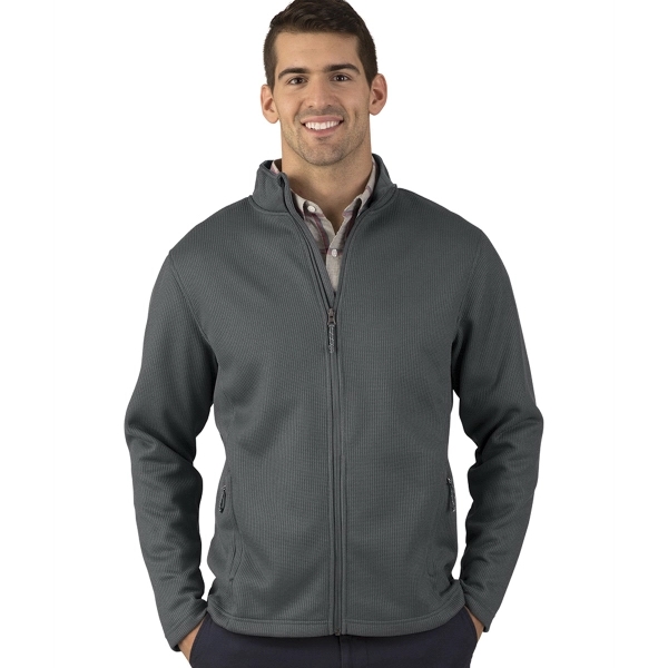 Men's rib-knit jacket with soft outer shell, made from 100% polyester... from ASI 44620 Charles River Apparel