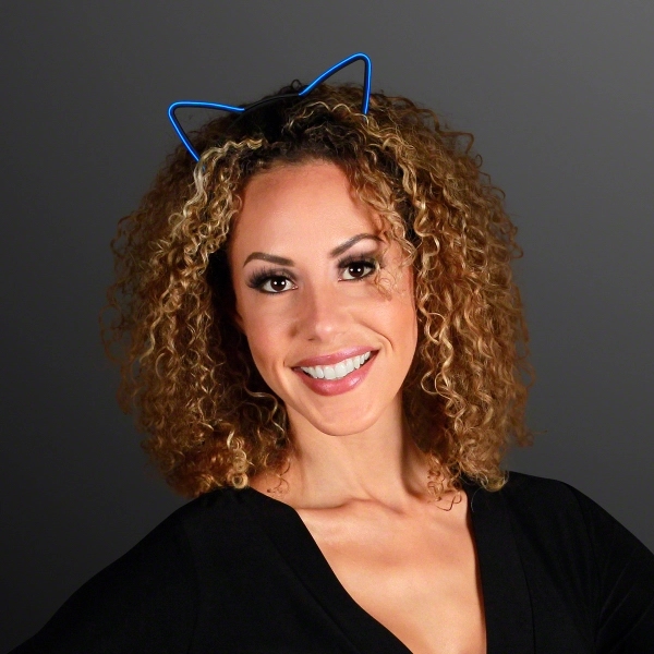 Blinking LED EL Wire Cat Ears Headband, One Size Fits All.... from ASI 34194 ALightPromos / Alight Promotional Products