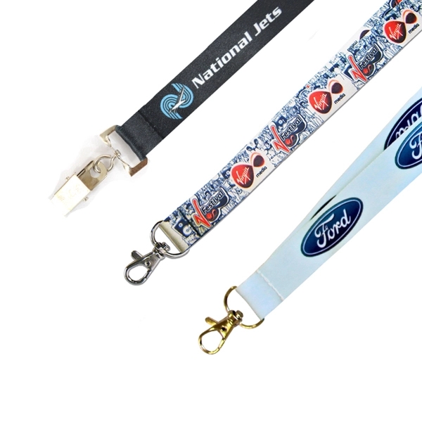 Full color dye sublimated lanyard with endless clip options and multiple... from ASI 45657 Pop! Promos