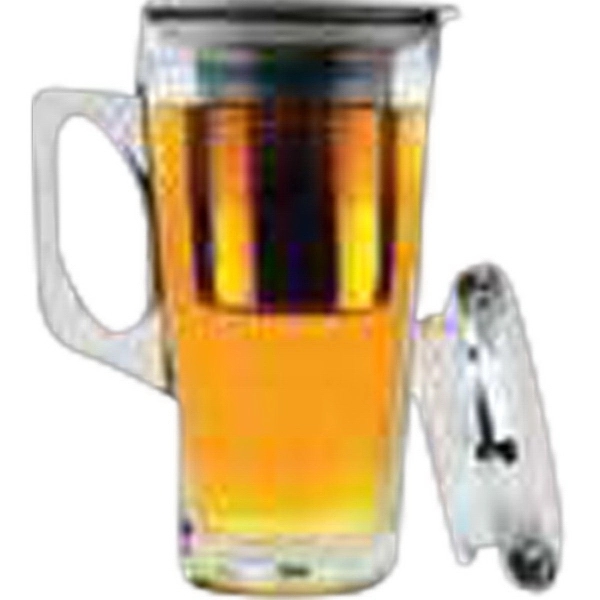 Tea party mug set with glass coaster and stainless steel infuser.... from ASI 31518 ADNART / Ad-N-Art