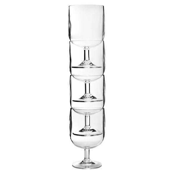 Set of 4 Plastic Stackable Wine Glasses, 12 oz.... from ASI 55450 Franmara Inc