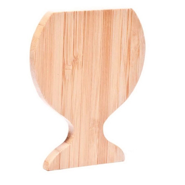 Wine Glass Shaped Bamboo Coaster, 4 3/4" H x 3 3/4"... from ASI 55450 Franmara Inc