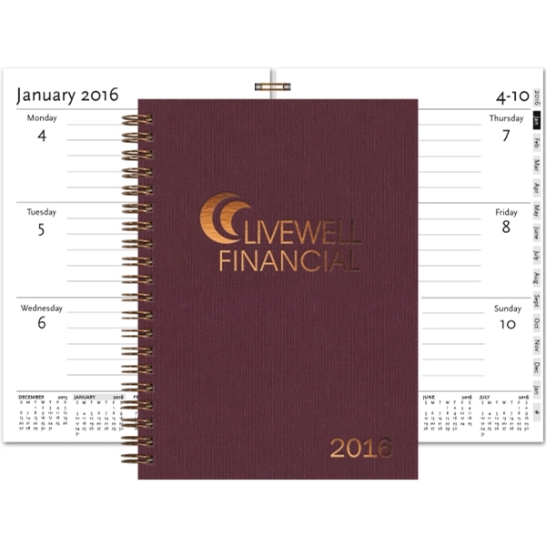 Wired planner with foil imprint and month-at-a-glance page preceding each month... from ASI 91340 Journalbooks/Timeplanner Calendars