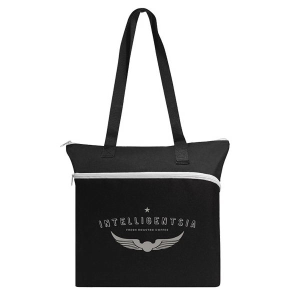 Two-Tone zipper tote bag with outside pen loop... from ASI 30112 ACE Products / Ace Line
