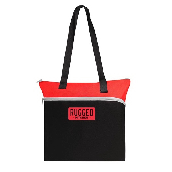 Two-Tone zipper tote bag with outside pen loop... from ASI 30112 ACE Products / Ace Line