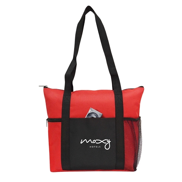 Two color travel tote bag with 3 side pockets 30" strap... from ASI 30112 ACE Products / Ace Line