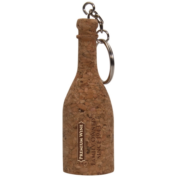 100% natural cork keyring shaped like a wine bottle with customization... from ASI 62190 Illini / Illini