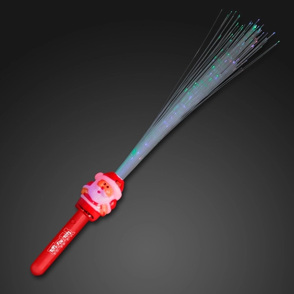 Blank or imprinted. Fiber optic Santa wand with multicolor LED light... from ASI 34194 ALightPromos / Alight Promotional Products
