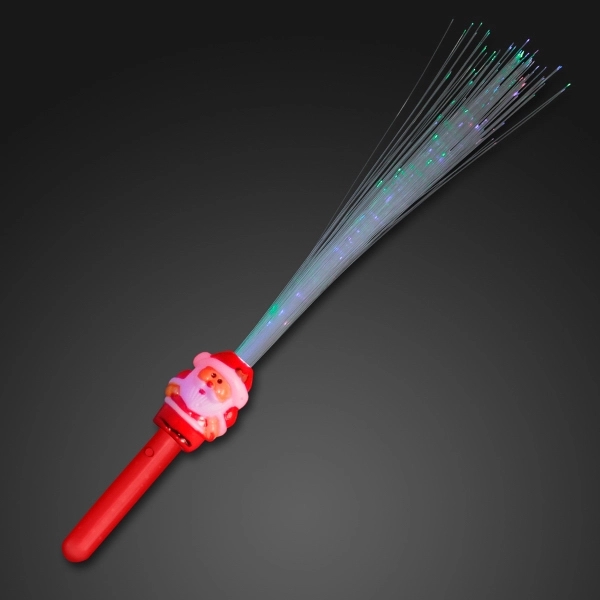 Blank or imprinted. Fiber optic Santa wand with multicolor LED light... from ASI 34194 ALightPromos / Alight Promotional Products