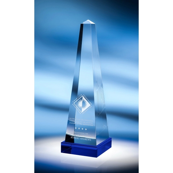 Large obelisk award made of heavy optic crystal available in three... from ASI 62985 J. Charles