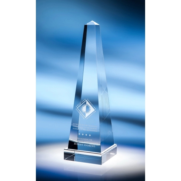Large obelisk award made of heavy optic crystal available in three... from ASI 62985 J. Charles