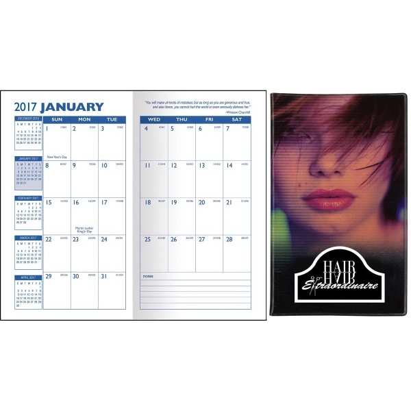 Full color "Theme" Vinyl Pocket Monthly Planner features a 32 page... from ASI 83770 Royal Industries / Waldor