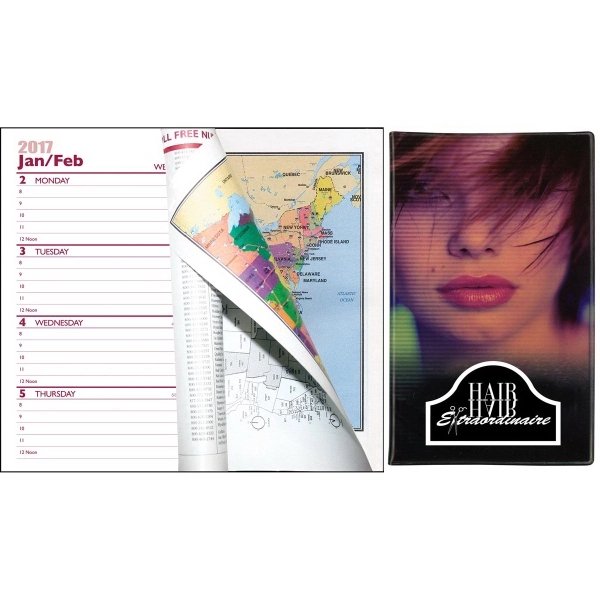 Full color "Theme" Vinyl Pocket Monthly Planner features a 128 page... from ASI 83770 Royal Industries / Waldor