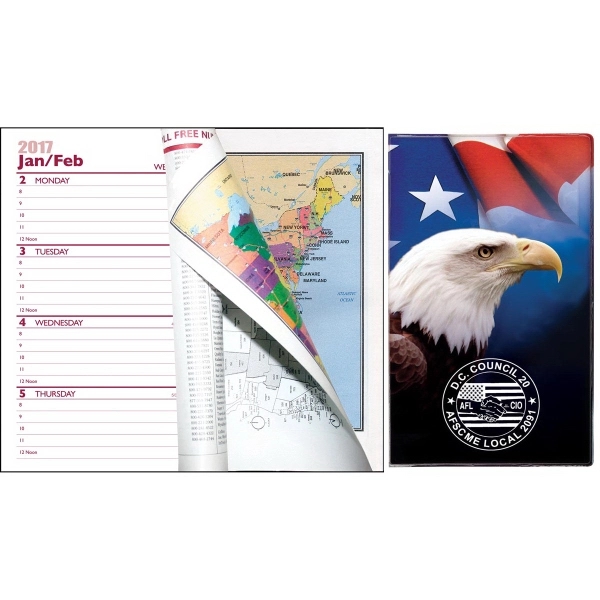 Full color "Theme" Vinyl Pocket Monthly Planner features a 128 page... from ASI 83770 Royal Industries / Waldor