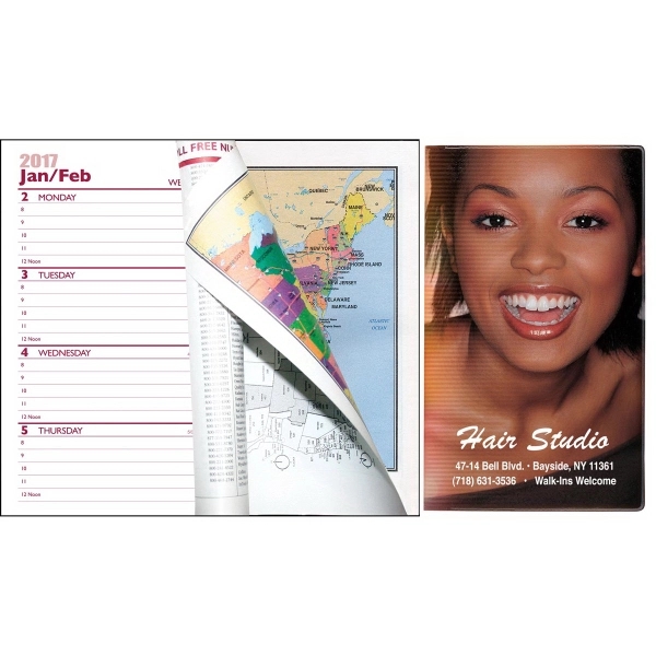 Full color "Theme" Vinyl Pocket Monthly Planner features a 128 page... from ASI 83770 Royal Industries / Waldor