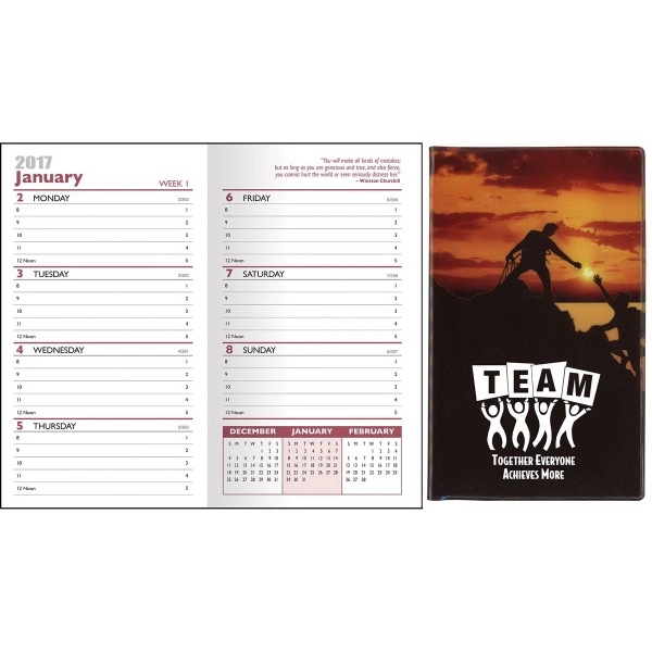 Full color "Themed" Vinyl Pocket Planner has a 2 color 128... from ASI 83770 Royal Industries / Waldor