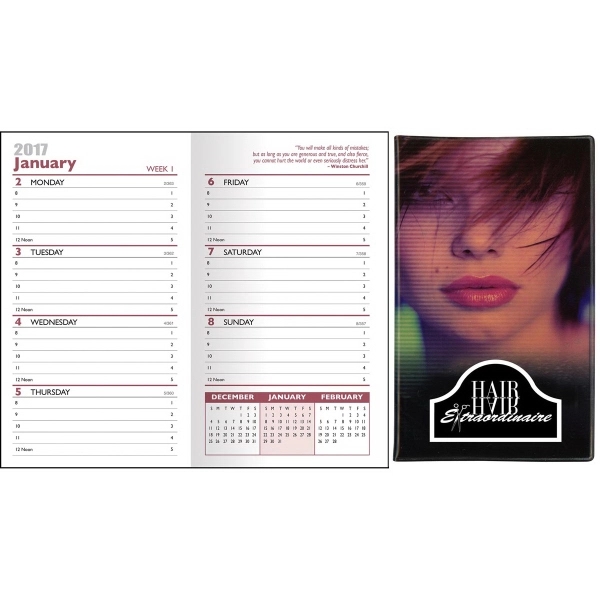 Full color "Themed" Vinyl Pocket Planner has a 2 color 128... from ASI 83770 Royal Industries / Waldor
