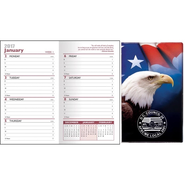 Full color "Themed" Vinyl Pocket Planner has a 2 color 128... from ASI 83770 Royal Industries / Waldor