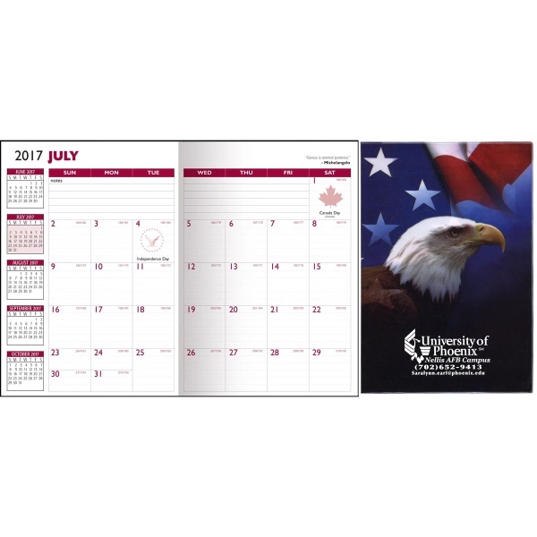 7" x 10" Full Color Patriotic Academic Planner with large date... from ASI 83770 Royal Industries / Waldor