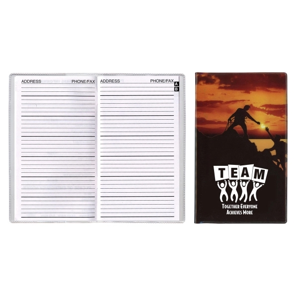 Full color themed vinyl pocket planner with telephone book insert has... from ASI 83770 Royal Industries / Waldor
