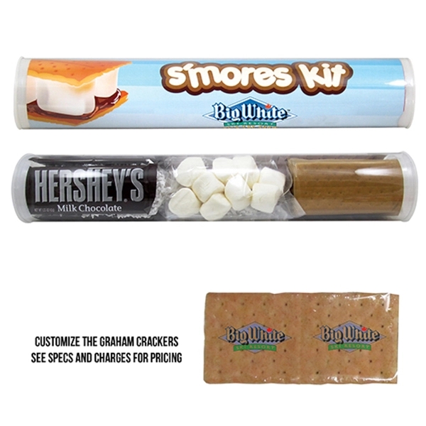 Large S'Mores kit tube with graham cracker sheets, marshmallows and Hershey's®... from ASI 71685 Midnite Snax®