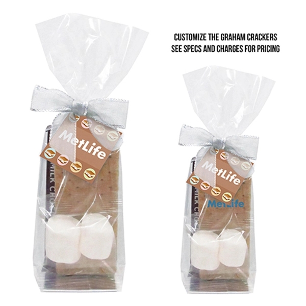 2.25" x 1.875" x 9.5" mug stuffer bag with s'mores kit... from ASI 71685 Midnite Snax®
