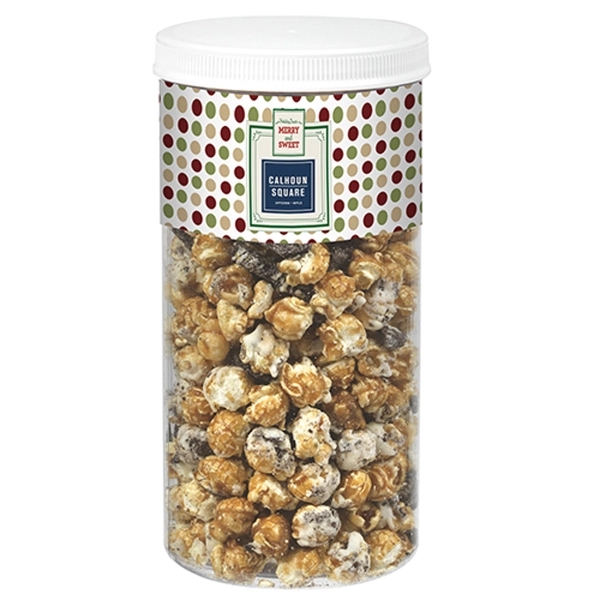 Popcorn tub filled with 15.5 oz. of cookies and cream flavored... from ASI 71685 Midnite Snax®