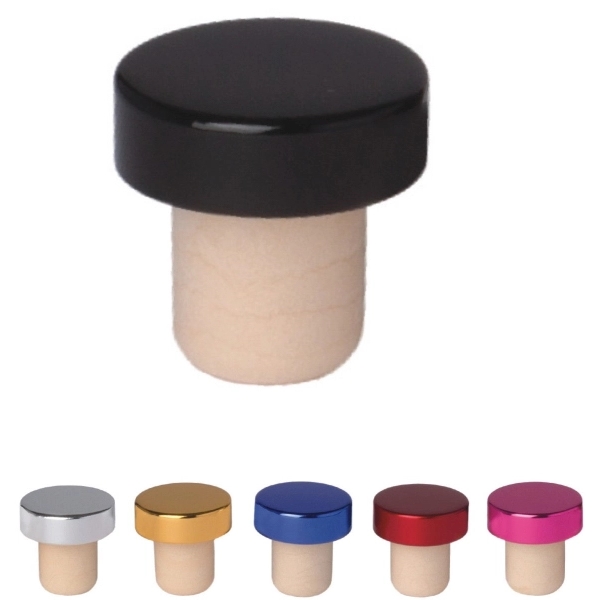 1 1/4" x 1 1/4" plated aluminum bottle stopper with food-grade... from ASI 55450 Franmara Inc