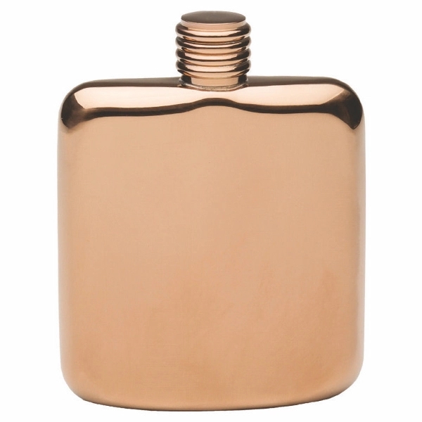 4 1/8" x 3 1/4" four-ounce copper plated pocket flask with... from ASI 55450 Franmara Inc