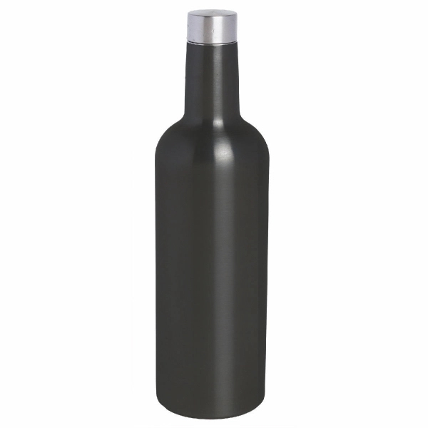 Wine Bottle Triple-Wall Flask, Black Textured Stainless Steel... from ASI 55450 Franmara Inc