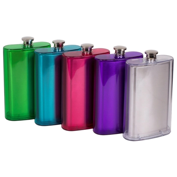5 1/2" x 3 1/4" five-ounce double wall pocket flask made... from ASI 55450 Franmara Inc