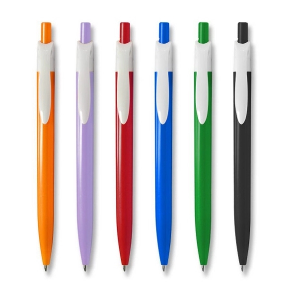 Vibrant colors, click-action, with unique design and white clip. USA made.... from ASI 68850 Markon Pen & Pencil Inc / Tee-Gee