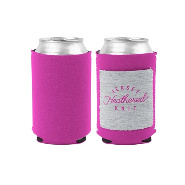 Neoprene beverage holder with a heathered jersey knit/neoprene pocket and customizable... from ASI 74710 Numo / NUMO Kolder