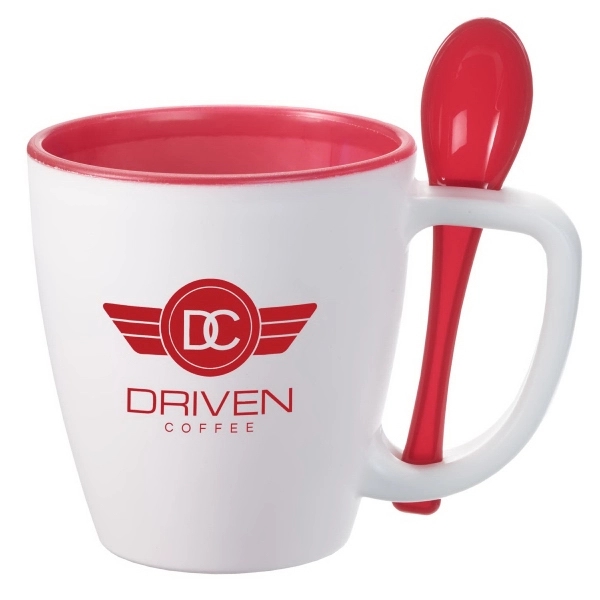 Double wall insulated mug with spoon.  Perfect for soups and... from ASI 52840 Evans Manufacturing