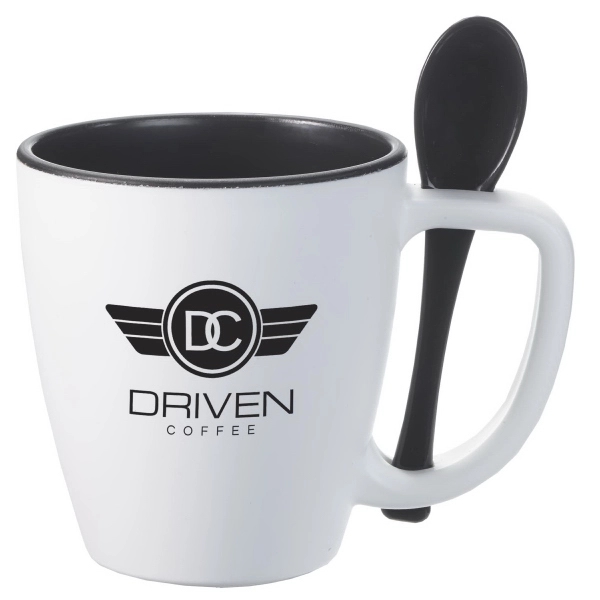 Double wall insulated mug with spoon.  Perfect for soups and... from ASI 52840 Evans Manufacturing