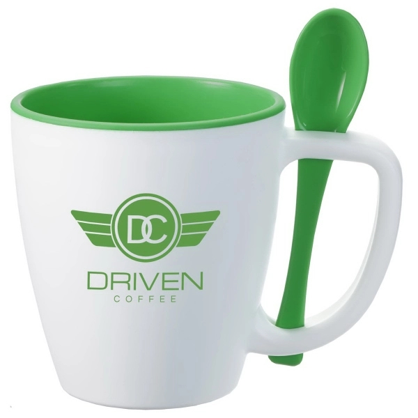 Double wall insulated mug with spoon.  Perfect for soups and... from ASI 52840 Evans Manufacturing